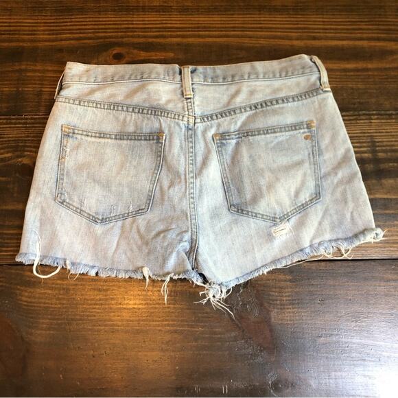 Madewell Denim Shorts Women’s 25 Light Wash Frayed Raw Hem Relaxed Boho Summer - Picture 4 of 9